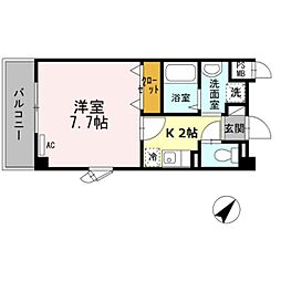 アーバンウェル日根野 1Kの間取図画像
