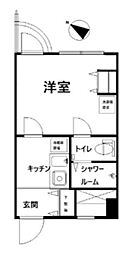 マリンロードダイヤモンドパレス 1Kの間取図画像