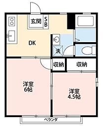 グリーンヴィラ旭 2Kの間取図画像