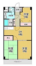 サンハイム 3DKの間取図画像