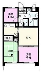 ベルメゾン千間台 3DKの間取図画像