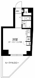 京王井の頭線 神泉駅 徒歩6分の賃貸マンション 6階ワンルームの間取り