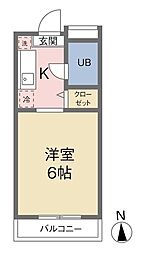 コンフォール河井 ワンルームの間取図画像
