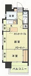 エステート・モア天神SUCCESS 1LDKの間取図画像