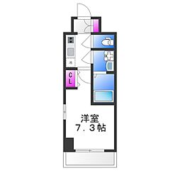 エスリードレジデンス大今里 1Kの間取図画像