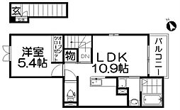 アンジュカーサ 1LDKの間取図画像