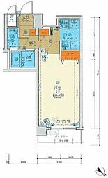 キャパシタス中野 1階1Kの間取り
