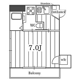フロレゾン浦安 1Kの間取図画像