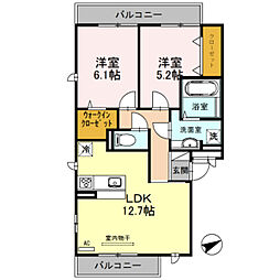 Osaka Metro御堂筋線 西田辺駅 徒歩8分の賃貸アパート 1階2LDKの間取り