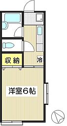 メルベーユ 1Kの間取図画像
