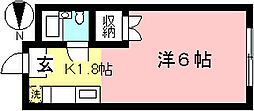 アネックス土方 1Kの間取図画像