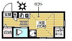 サークルハウス国分寺 ワンルームの間取図画像