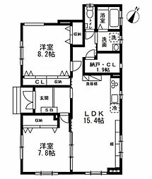 リフージョ一刻 1階2SLDKの間取り