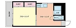 アートヒルズ第2世田谷 1DKの間取図画像