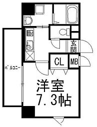 メルヴェーユ 1Kの間取図画像