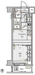 THEPREMIUMCUBEGSHIOMI 1DKの間取図画像