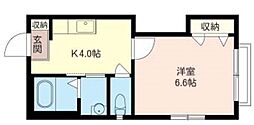 パークハイツ 1Kの間取図画像