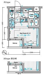 ブライズ下丸子DUE 1階1Kの間取り