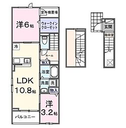 ＬＡＯＨＡＮＡ 田無 3階2LDKの間取り