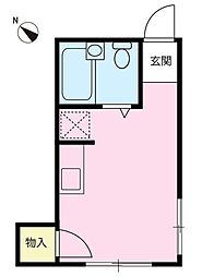 光荘 2階ワンルームの間取り