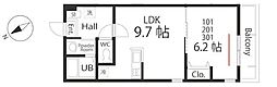 ハートミットクラブハウストゥギャザー常盤公園 1LDKの間取図画像