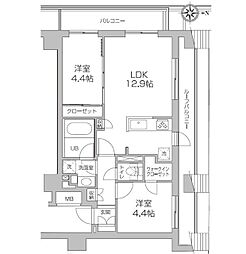 レジディア高円寺 2LDKの間取図画像