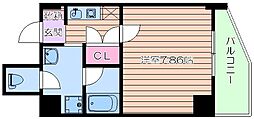 WINBELL同心一丁目 1Kの間取図画像