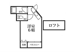 カンステレイション2 ワンルームの間取図画像
