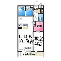 コートハウスアージュ 1LDKの間取図画像