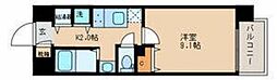 ルミエール 1Kの間取図画像