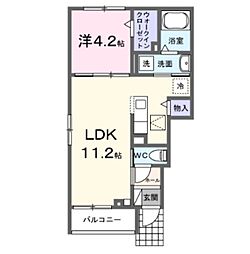 サニーコートII 1LDKの間取図画像