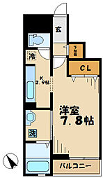 メゾンラフォーレ 3階1Kの間取り