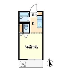 レークハウス ワンルームの間取図画像