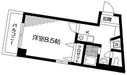 サンピア西須賀 1Kの間取図画像