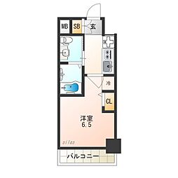JR大阪環状線 大正駅 徒歩4分の賃貸マンション 6階1Kの間取り