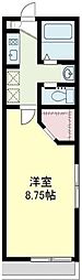 Palmterrace2 1Kの間取図画像