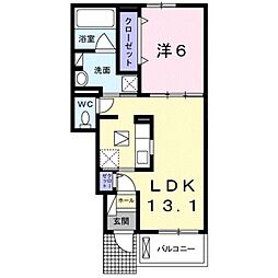 南海和歌山港線 和歌山港駅 4.3kmの賃貸アパート 1階1LDKの間取り