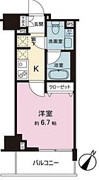 Grace Court Meguro 6階1Kの間取り