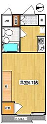 ローラン姪浜2 ワンルームの間取図画像