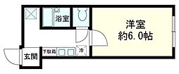 山王ハマセイホウ 1Kの間取図画像