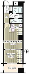 コクヨーレ日本橋 1LDKの間取図画像