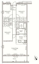ヒューリックコート元代々木 3LDKの間取図画像