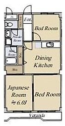 SK小松川 3階3DKの間取り