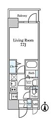 ディームス東陽町2 1Kの間取図画像