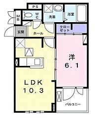 グラシアス 1LDKの間取図画像