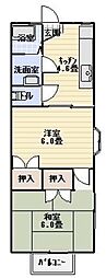 サンサーラ湘南 2Kの間取図画像