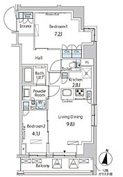 パークアクシス成増二丁目 2LDKの間取図画像