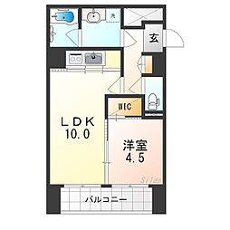 グレイス阿倍野松崎 1LDKの間取図画像