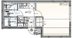 ラヴィエール目黒不動前 2階1Kの間取り