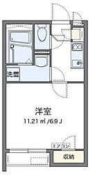 クレイノＮ ｔｒａｙ 2階1Kの間取り